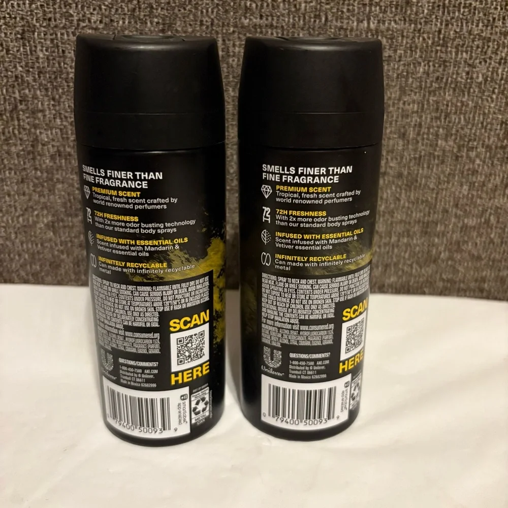 Axe Fine Fragrance Collection Premium Body Spray 4oz Golden Mango Lot Of 2